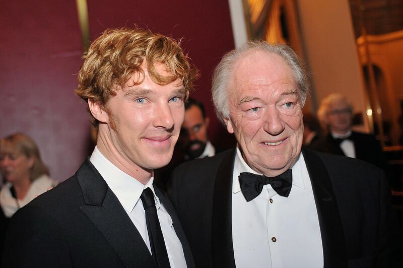 Benedict Cumberbatch with Gambon at the London Evening Standard Theatre Awards in 2010. PA Images