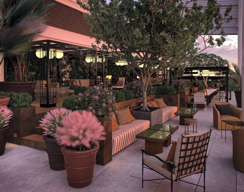 The Arts Club Dubai rooftop terrace will house a nightclub and cigar lounge. Courtesy The Arts Club