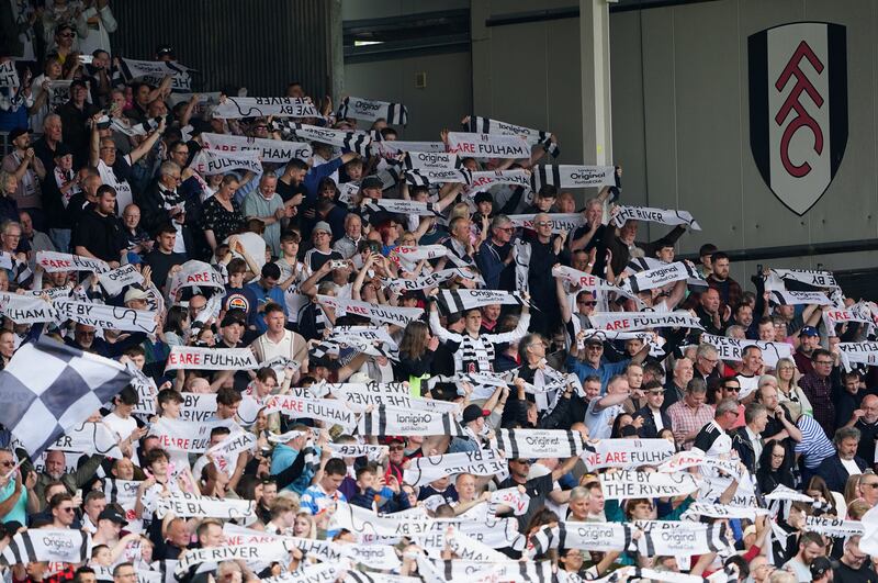 Fulham fans in the stands at Craven Cottage. Getty Images