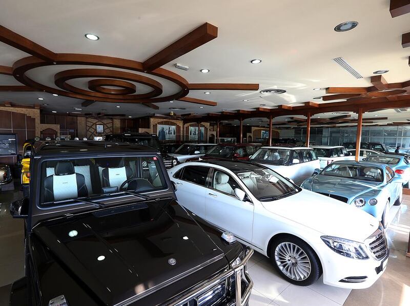 Used cars at the Al Aweer Used Car Market in Dubai. Satish Kumar / The National 
