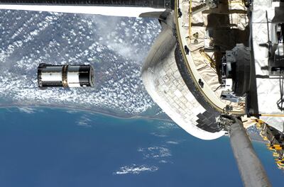 A satellite launched from the payload bay of space shuttle Endeavour in 2009. Photo: Nasa