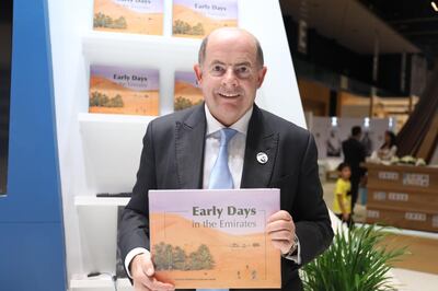 Nick Cochrane-Dyet with his book, Early Days in the Emirates. Courtesy Qindeel