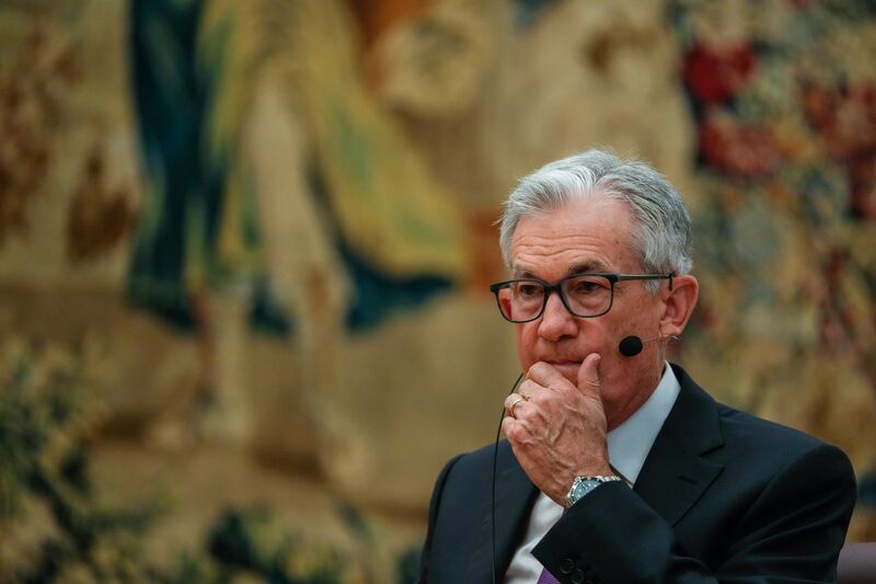 US Federal Reserve Chairman Jerome Powell is expected to keep the door open to leaving policy tools on the cards in case inflation doesn’t recede as quick as expectations to the target 2 per cent range. AP
