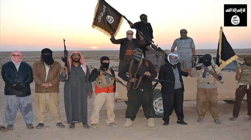 An image taken from a propaganda video allegedly shows a gathering of ISIL militants
