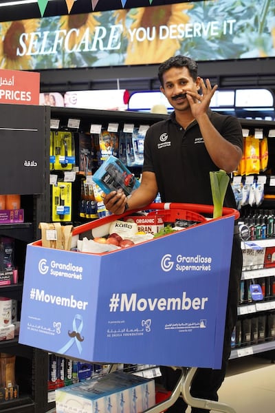 Grandiose supermarket has launched its first Movember campaign in the UAE. Photo: Grandiose