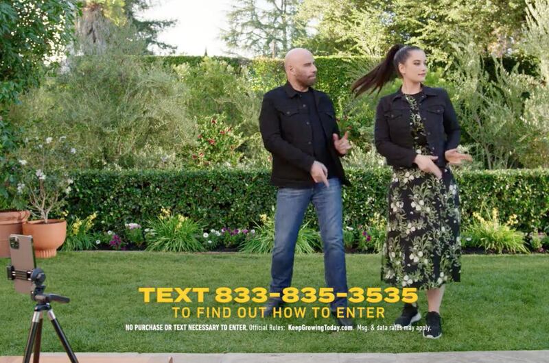 John Travolta stars alongside his daughter in an advert for Scotts Miracle-Gro. YouTube