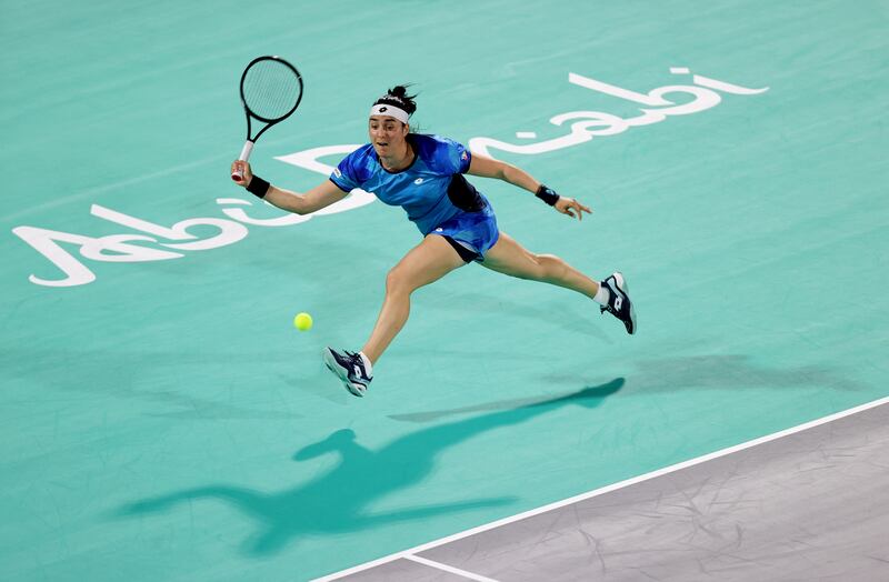 Ons Jabeur in action during her match against Belinda Bencic. Reuters