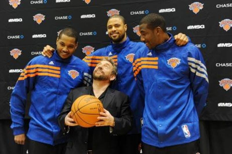 James Dolan, the New Yorks' owner, assembled his own Big Three with, from left to right, Carmelo Anthony, Tyson Chandler, Amar'e Stoudemire.