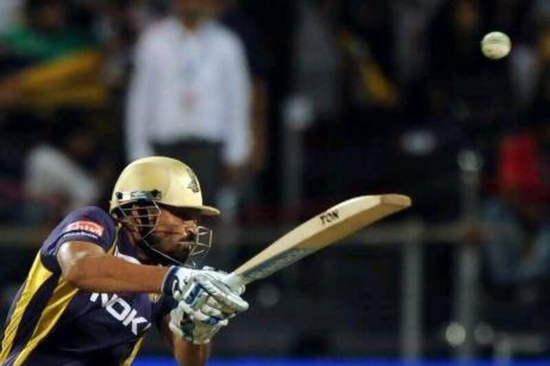 Yusuf Pathan, the Kolkata Knight Riders all-rounder, only required 21 deliveries to score an unbeaten 40 in the play-offs against Delhi Daredevils last night. Indranil Mukherjee / AFP