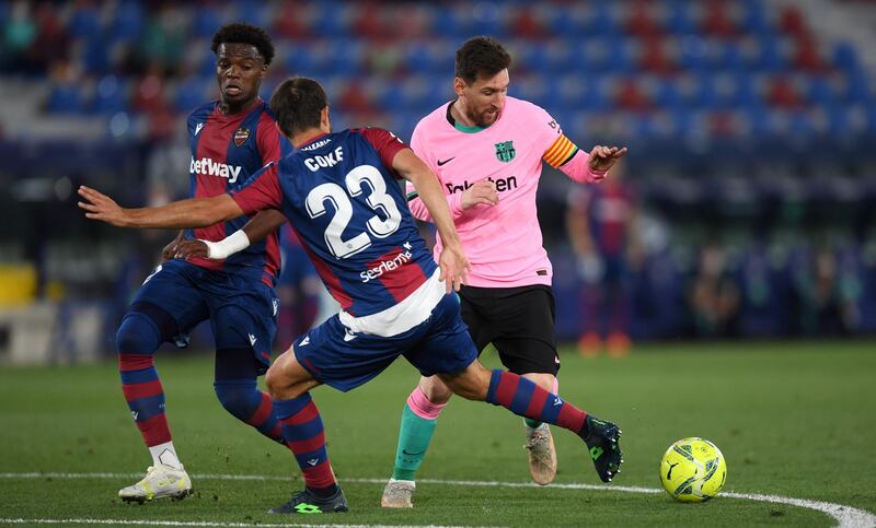 Lionel Messi, 8 - Drifted around for the first 25 minutes, then volleyed his 29th league goal of the season. He has 36 in all competitions. Then laid the ball off to Dembele who set up the second and it looked like his team were cruising to victory and to the top of the table. That didn’t happen and the league title looks a tall order with two games to play. Getty