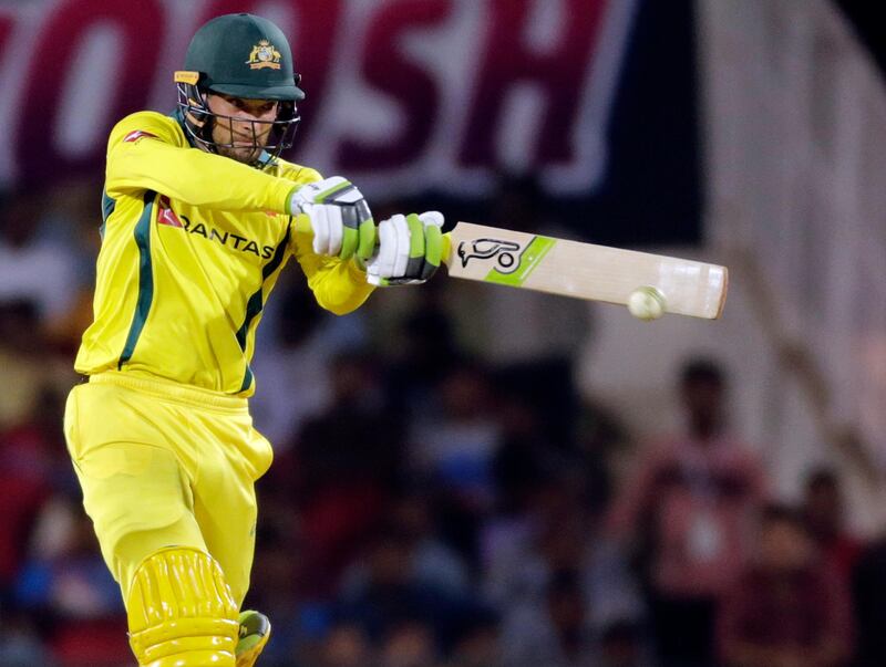 Australia's Alex Carey bats during second one-day international cricket match between India and Australia in Nagpur, India, Tuesday, March 5, 2019. (AP Photo/Rajanish Kakade)