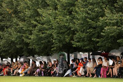 Rain couldn't deter audiences at the Prabal Gurung spring/summer 2024 show. Reuters 