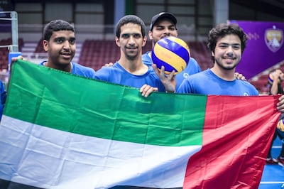 Abu Dhabi, United Arab Emirates, February 28, 2019.  -- Special Olympics training at Al Ain.   UAE Team Volleyball practice session.
Victor Besa/The National
Section:  NA
Reporter:  Shireena Al Nowais