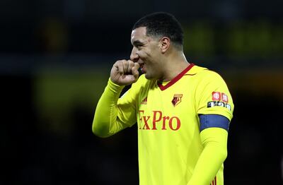 WATFORD, ENGLAND - JANUARY 06: Troy Deeney of Watford during the Emirates FA Cup Third Round match between Watford and Bristol City at Vicarage Road on January 6, 2018 in Watford, England. (Photo by Catherine Ivill/Getty Images)