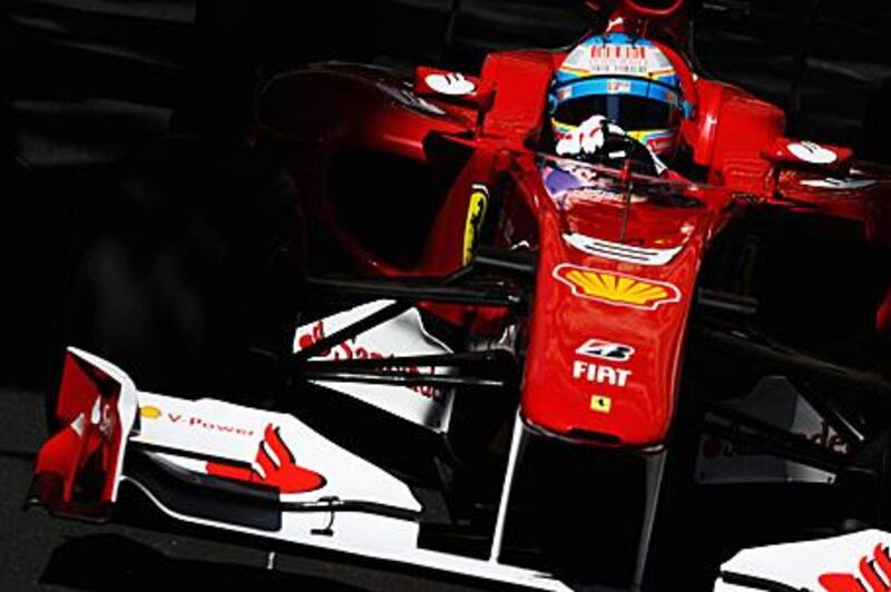 Fernando Alonso, the Ferrari driver, was fastest during practice at the Monte Carlo Circuit yesterday.