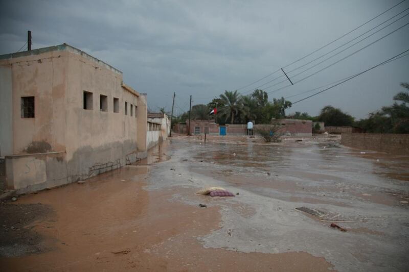 Flooding also washed out roads and water rose as high as car bumpers in some areas. Mariam Al Nuaimi / The National