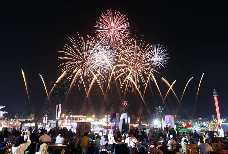 Fireworks light up the sky on the opening day of the Sheikh Zayed Festival in Al Wathba, Abu Dhabi. All photos: Chris Whiteoak / The National