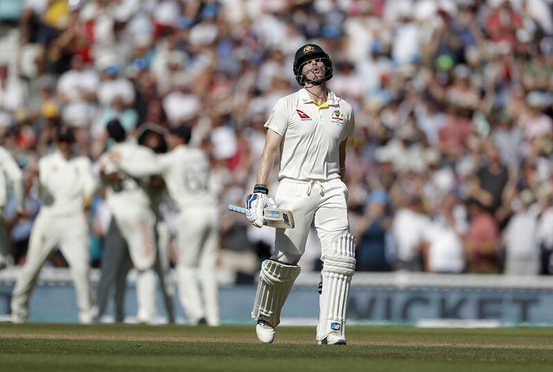 Steve Smith walks off after losing his wicket. Getty