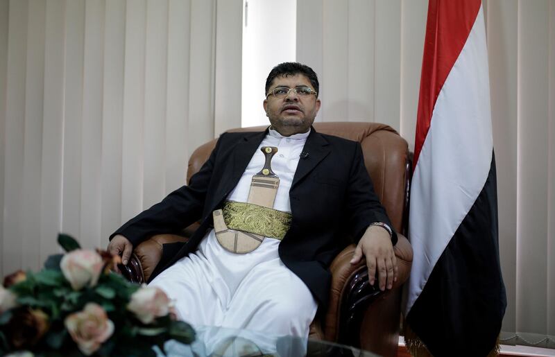 The head of the revolutionary committee of Yemen's Shiite Houthi rebels, Mohammed Ali al-Houthi speaks to a reporter during an interview with Associated Press in Sanaa, Yemen. AP Photo