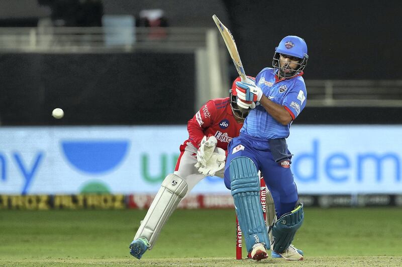 Shikhar Dhawan of Delhi Capitals during match 38 of season 13 of the Dream 11 Indian Premier League (IPL) between the Kings XI Punjab and the Delhi Capitals held at the Dubai International Cricket Stadium, Dubai in the United Arab Emirates on the 20th October 2020.  Photo by: Ron Gaunt  / Sportzpics for BCCI
