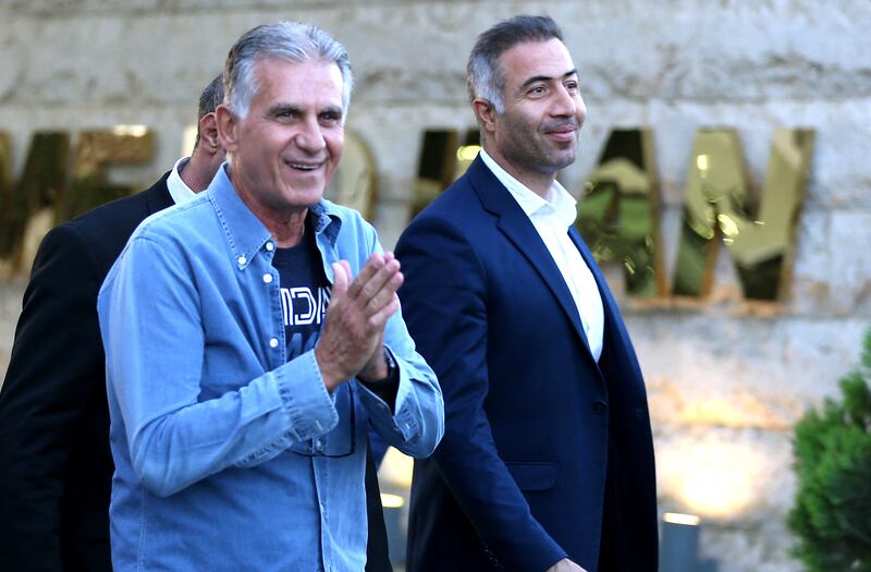 New Iran coach Carlos Queiroz after arriving in Tehran on Wednesday, September 14, 2022. AFP