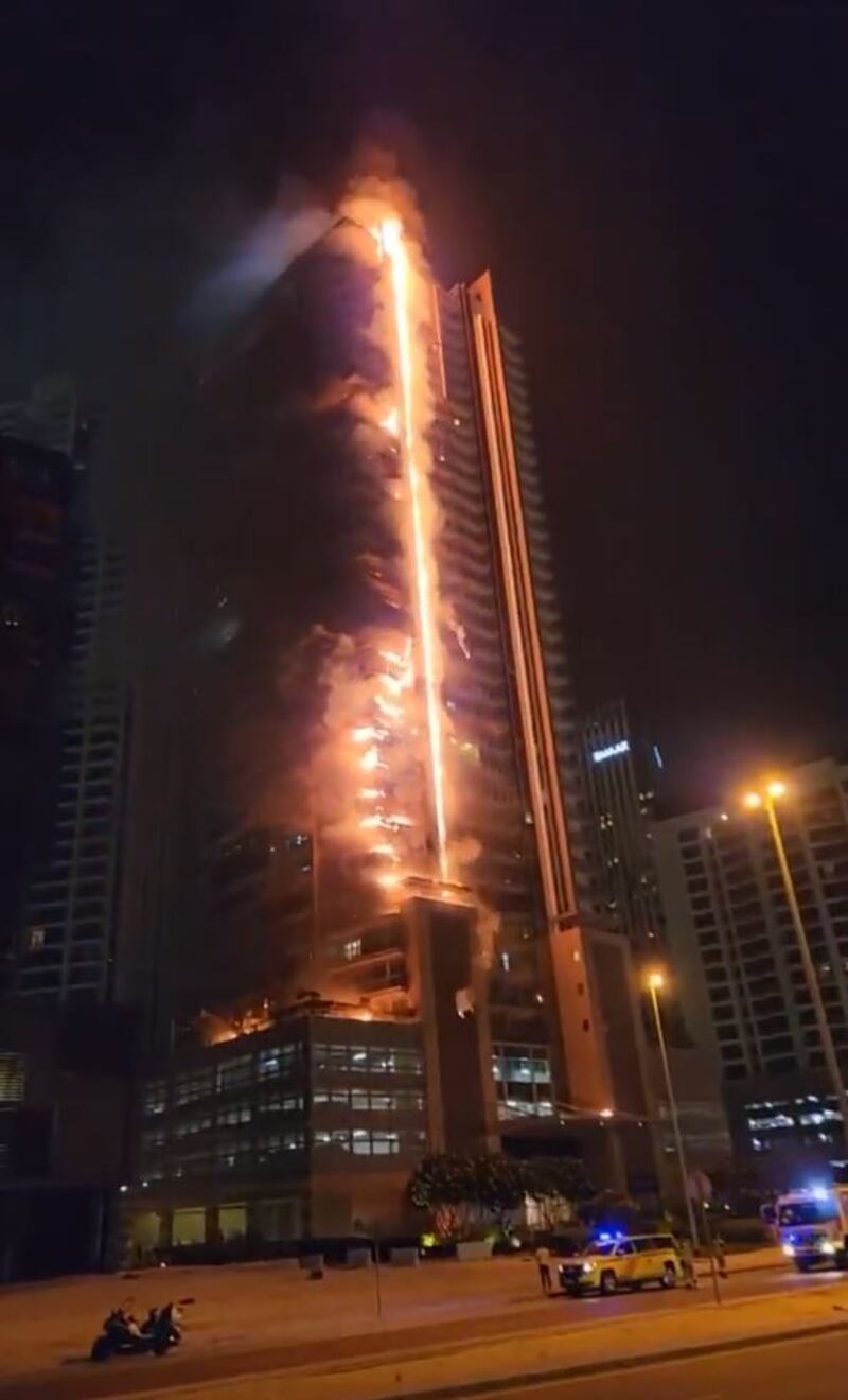 Footage of the building on fire in the early hours of the morning. Supplied