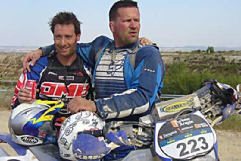 Christian Califano, right, pictured with fellow rider Franck Cornille. Califano will compete in the Dakar Rally for Team 100% Sud Ouest