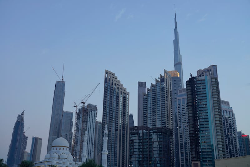 The tower is situated to the right of Burj Khalifa. AP