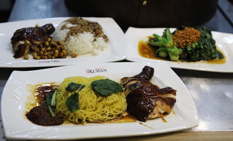 A plate of Hawker Chan’s soya sauce chicken noodle or rice costs only $2 Singapore dollars, or a little more than Dh5 - making it the world’s cheapest Michelin-starred meal.