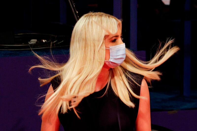 Daughter and Senior Adviser to the US President Ivanka Trump attends the presidential debate. AFP