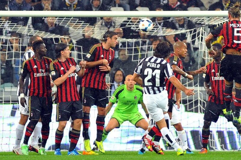 Andrea Pirlo's 15th-minute free kick erased an early 1-0 deficit for Juventus on Sunday. Massimo Pinca / AP