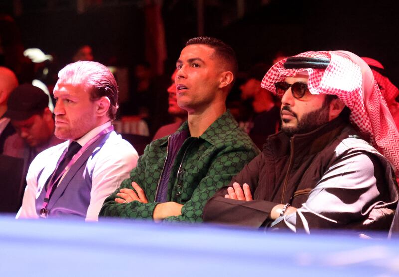UFC great Conor McGregor with football superstar Cristiano Ronaldo in Riyadh. Reuters