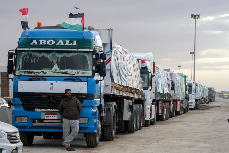 Around 150 aid lorries enter Gaza each day compared to 500 before October 7. AP Photo