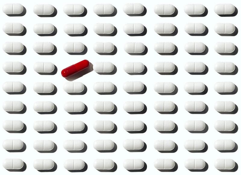 Repetition of plain medicine with one tablet replaced by promising Capsule