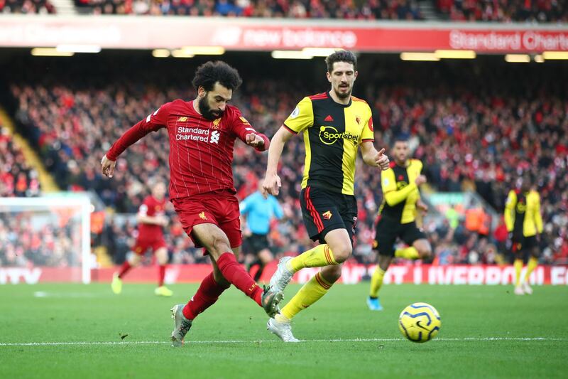 Striker: Mohamed Salah (Liverpool) – Looked back to his best with two exquisite goals, both with his less favoured right foot, to break through Watford’s resistance at Anfield. Getty