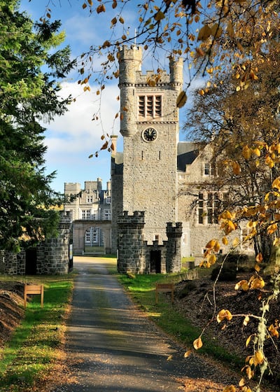 The clock tower at Carbisdale Castle, the former home of the Duchess of Sutherland. Courtesy Strutt & Parker