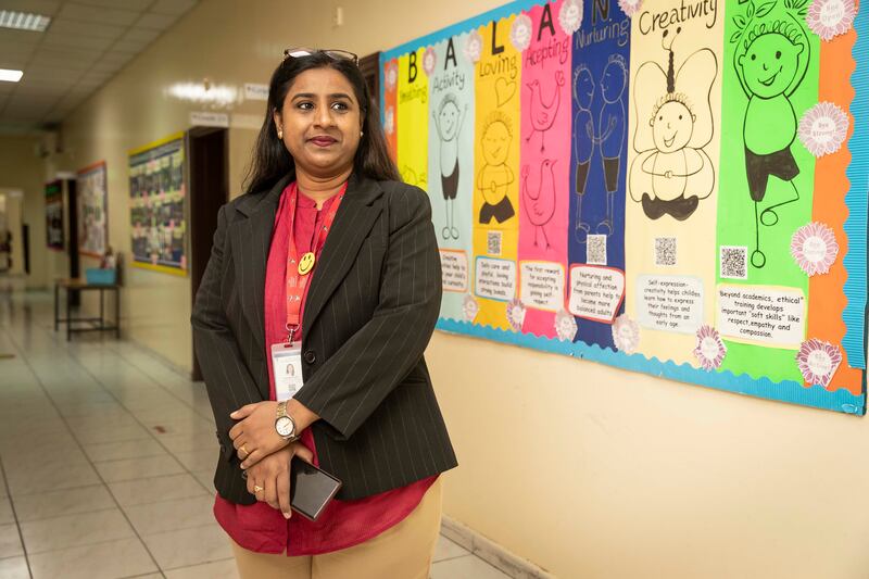 For Hazra Shaikh, 37, head of primary at The Indian Academy in Dubai, moving to the Emirates in 2016 meant she was able to buy a property in Mumbai. Antonie Robertson / The National


