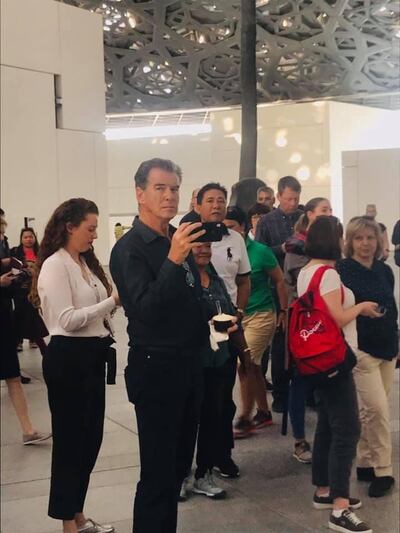 Pierce Brosnan was spotted at Louvre Abu Dhabi. Photo: Lhoyd Centeno