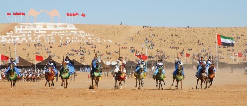The festival is a showcase of a diverse range performance arts of the desert locals, including music, popular songs, heritage games, poetry evenings, different oral traditions, and performances featuring horses, and camels. Courtesy TCA