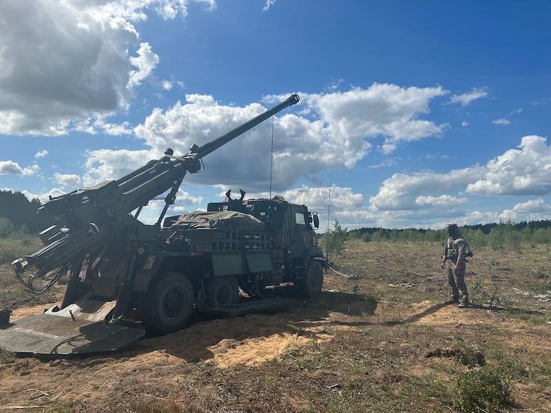 French self-propelled Caesar howitzers in Prabade, Lithuania. Sunniva Rose / The National