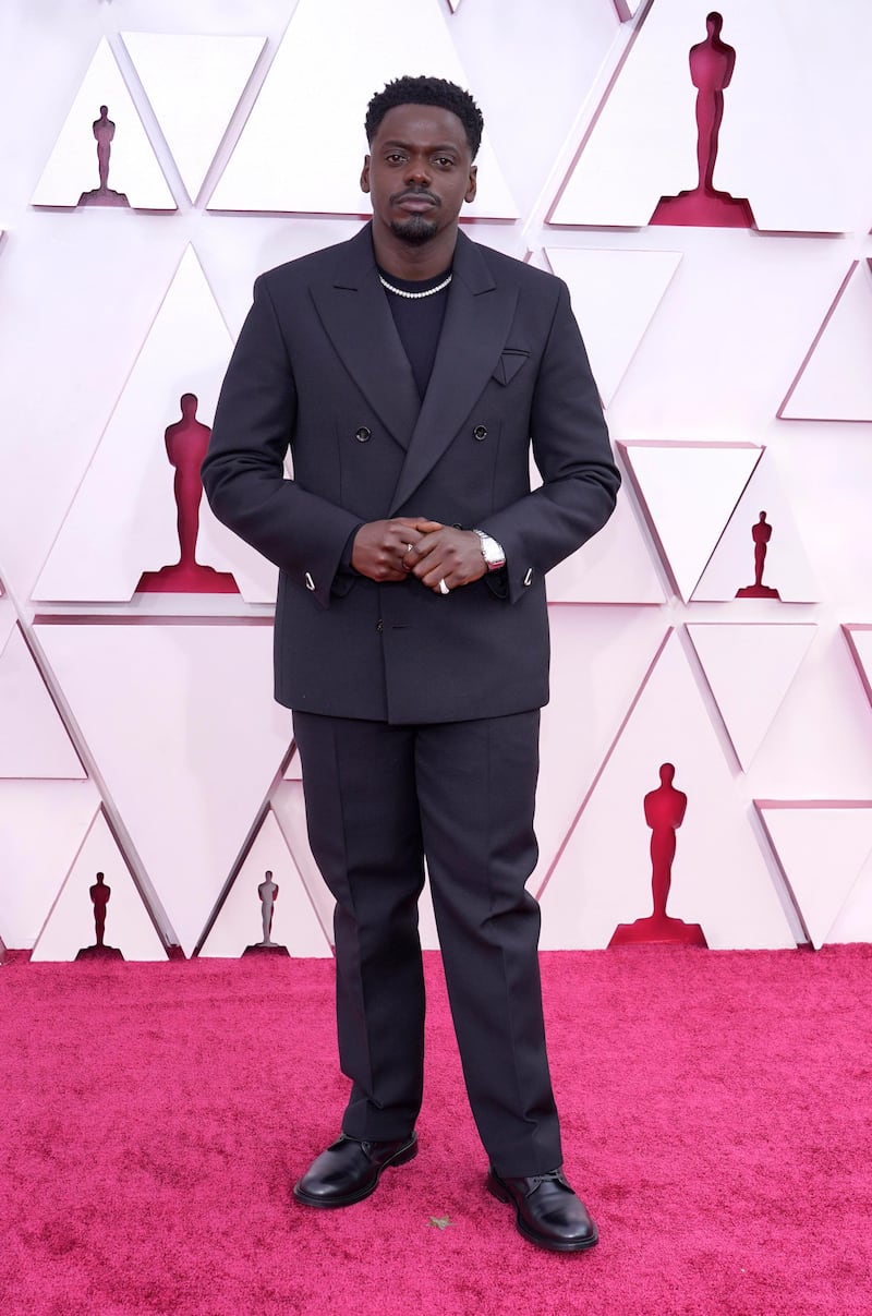 Daniel Kaluuya arrives at the 93rd Academy Awards at Union Station in Los Angeles, California, on April 25, 2021. EPA