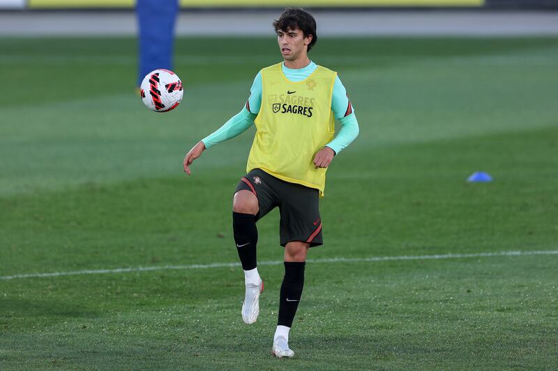 Joao Felix during a training session in Oeiras. EPA