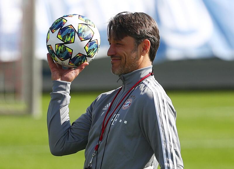 Bayern Munich coach Niko Kovac takes a training session at the Allianz Arena in Munich ahead of Wednesday's Champions League match against Crvena Zvezda. Reuters