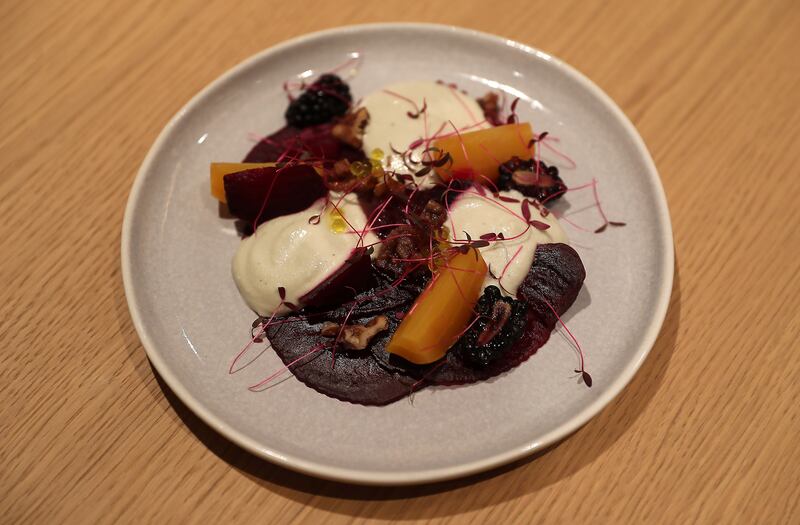 Blue cheese and roasted beets