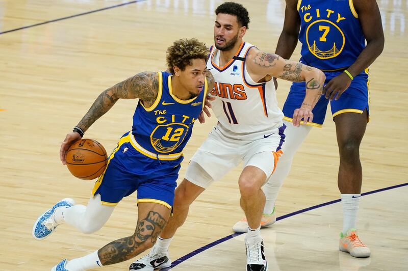 Abdel Nader on defense against Golden State Warriors guard Kelly Oubre. AP