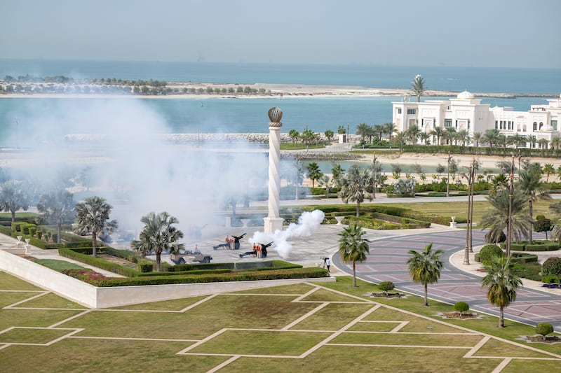 UAE Armed Forces perform a 21-gun salute