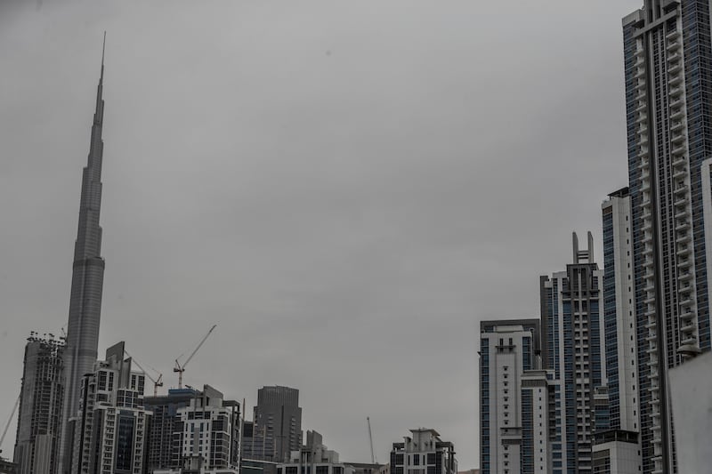 Cloudy weather in Dubai due to Cyclone Shaheen. Antonie Robertson / The National