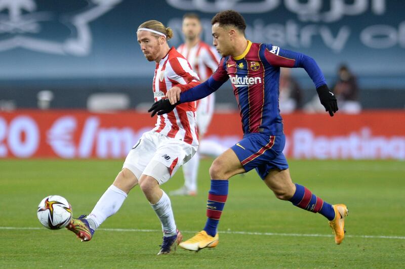 Sergino Dest – 6. Back in side and not always easy for him as Athletic pressed the space behind Dembele. Did OK but taken off at half time, probably as the American is just back from injury. AFP