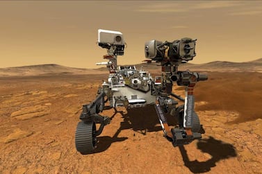 A computer generated image of what Nasa's Perseverance rover would look like on the surface of Mars. Courtesy: Nasa