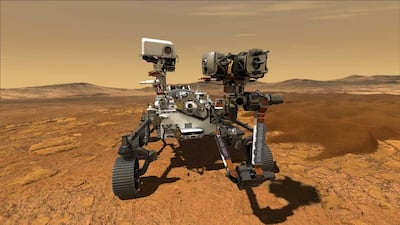 A computer generated image of what Nasa's Perseverance rover would look like on the surface of Mars. Courtesy: Nasa